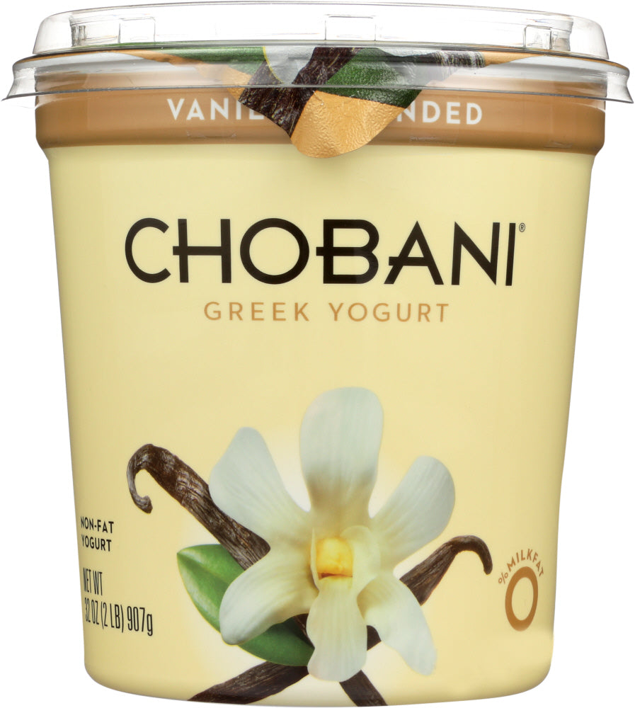 CHOBANI: Non-Fat Greek Yogurt Vanilla Blended, 32 oz - Vending Business Solutions