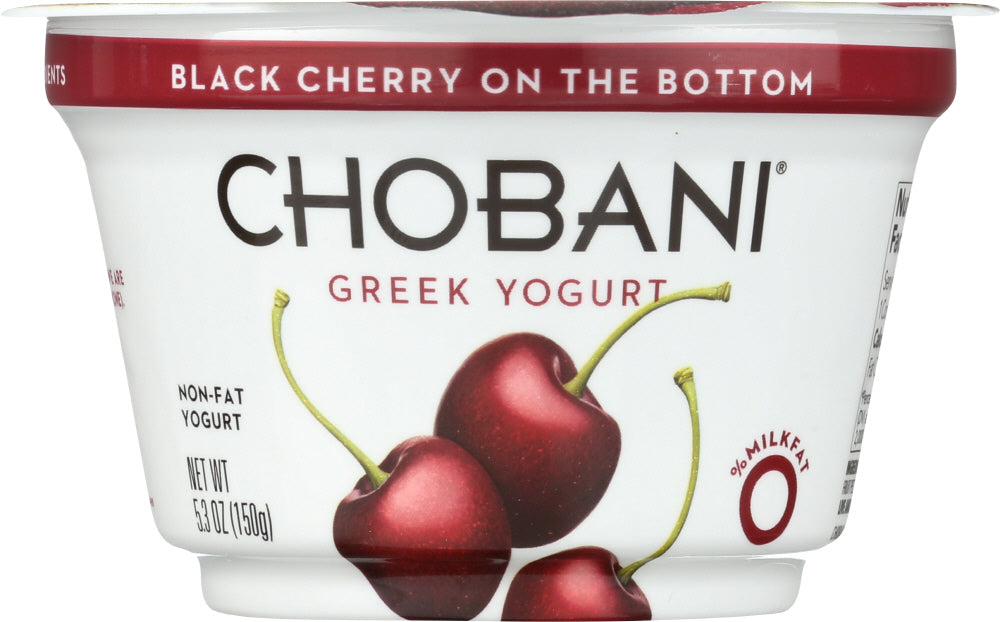 CHOBANI: Non-Fat Greek Yogurt Black Cherry on the Bottom, 5.3 oz - Vending Business Solutions