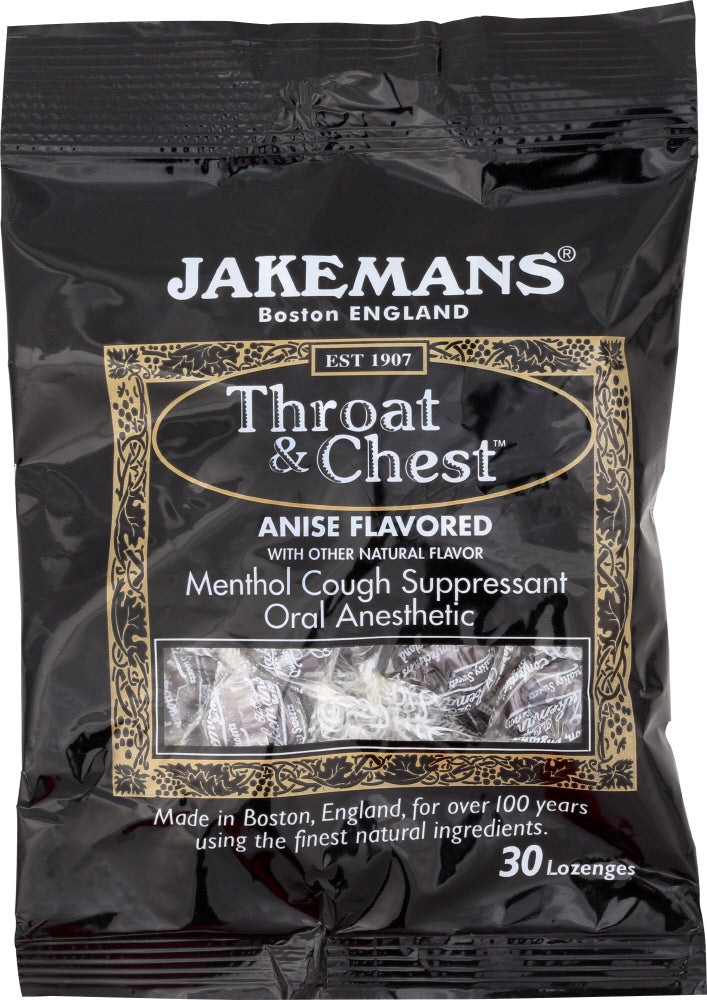 JAKEMANS: Lozenge Throat and Chest Licorice Menthol, 30 pc - Vending Business Solutions