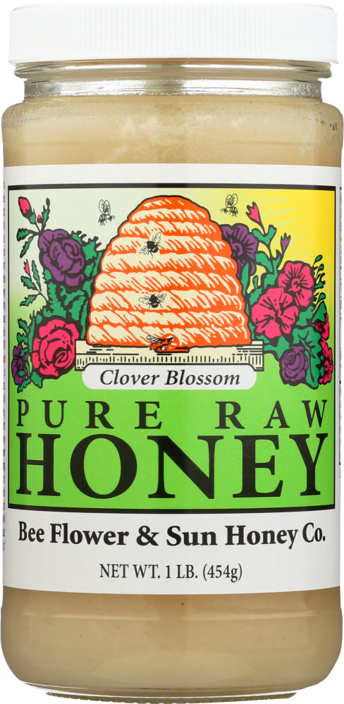 BEE FLOWER AND SUN HONEY: Clover Blossom Honey Pure Raw, 16 oz - Vending Business Solutions