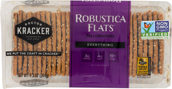 DOCTOR KRACKER: Robustica Flats Deli Crackers Everything, 7.2 oz - Vending Business Solutions