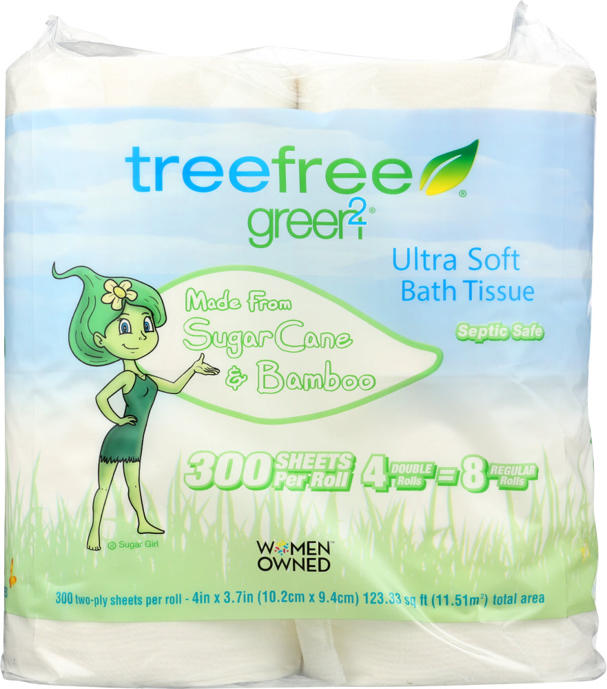 GREEN2: Tree Free Bathroom Tissue 2 Ply 300 Sheets, 4 pc - Vending Business Solutions
