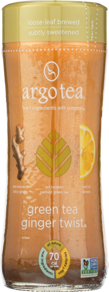 ARGO TEA: Green Tea Ginger Twist Bottled Tea, 13.5 fl oz - Vending Business Solutions