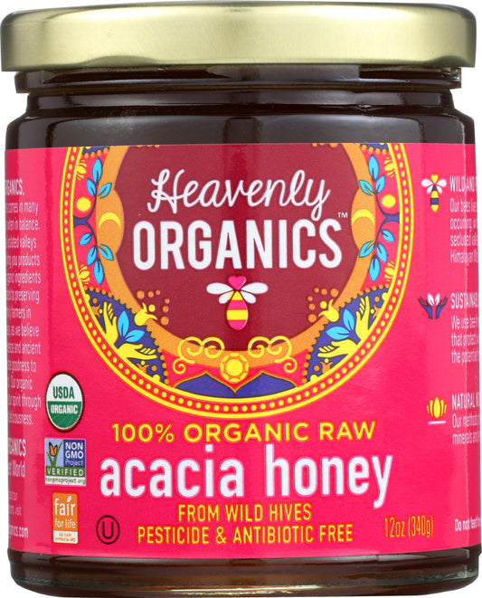 HEAVENLY ORGANICS: Organic Himalayan Raw Acacia Honey, 12 oz - Vending Business Solutions