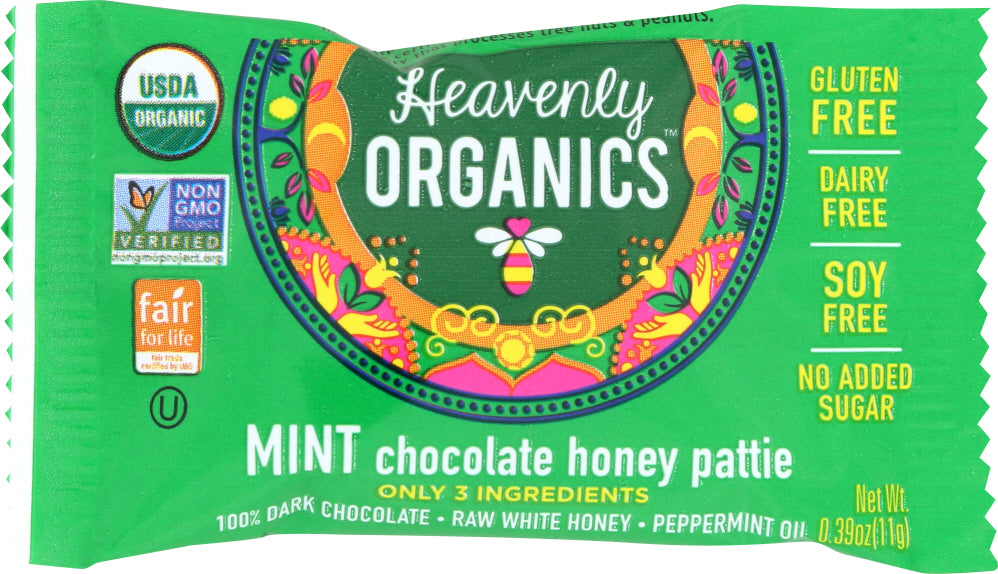 HEAVENLY ORGANICS: Honey Pattie Chocolate Mint, 0.39 oz - Vending Business Solutions