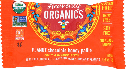 HEAVENLY ORGANICS: Peanut Chocolate Honey Pattie, 0.39 oz - Vending Business Solutions