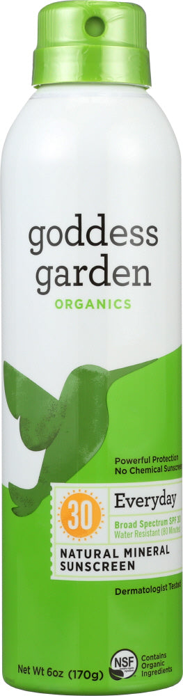 GODDESS GARDEN: Organics Everyday Natural Sunscreen SPF 30, Non-Aerosol, Biodegradable, Reef Safe, Non-GMO, 6 oz - Vending Business Solutions