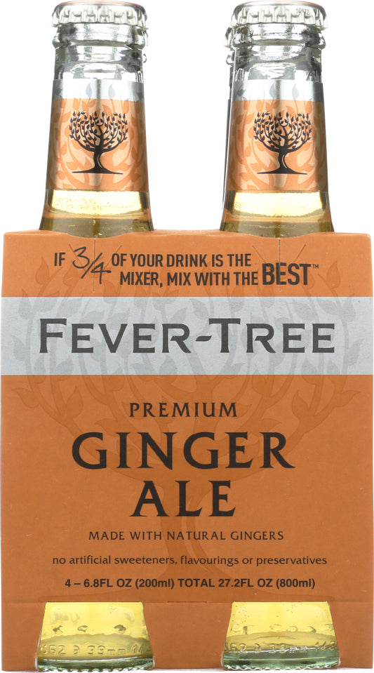 FEVER-TREE: Premium Ginger Ale 4x6.8 oz Bottles, 27.2 oz - Vending Business Solutions