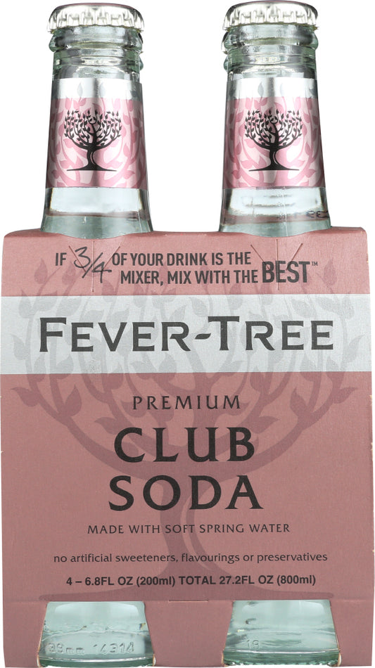 FEVER-TREE: Club Soda Bottle 4x6.8 oz Bottles, 27.2 Oz - Vending Business Solutions
