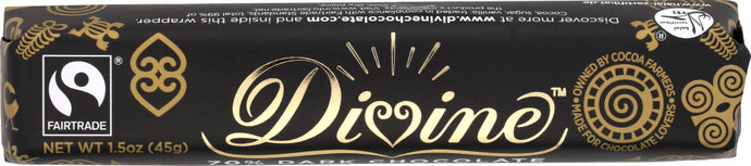 DIVINE CHOCOLATE: 70% Dark Chocolate Snack Bar, 1.5 oz - Vending Business Solutions