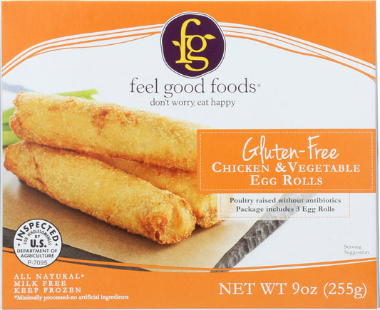 FEEL GOOD FOODS: Gluten Free Chicken & Vegetable Egg Rolls, 9 oz - Vending Business Solutions