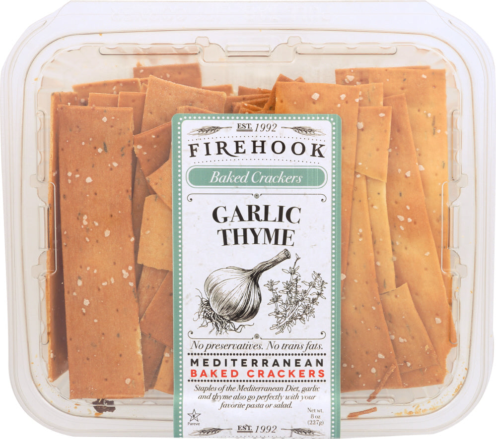 FIREHOOK: Garlic Thyme Baked Cracker, 8 oz - Vending Business Solutions
