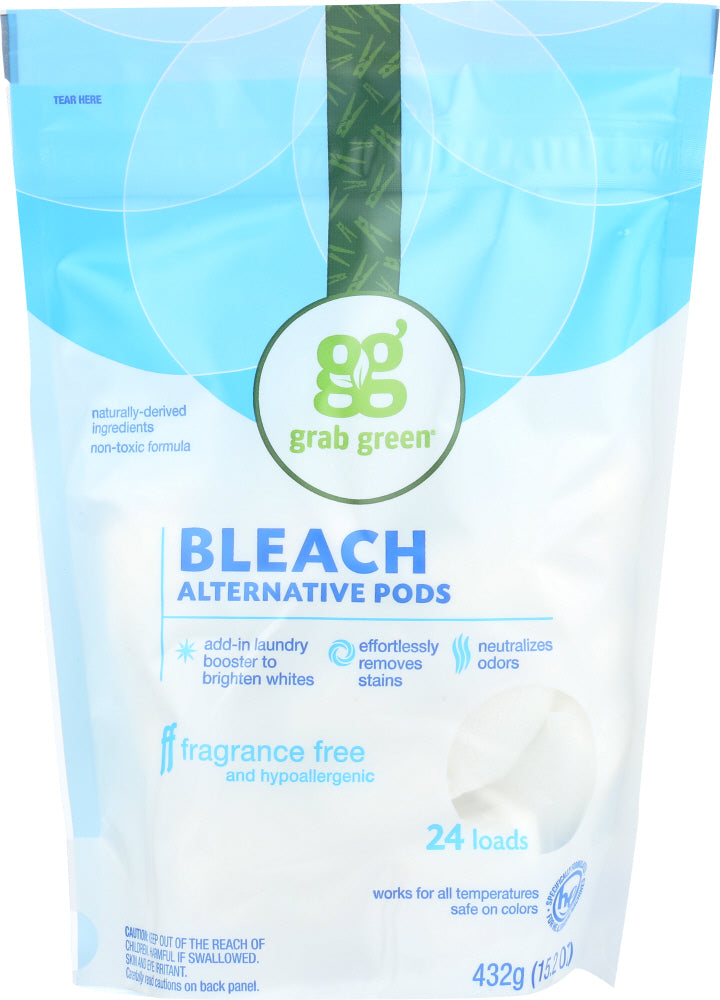 GRAB GREEN: Bleach Alternative Fragrance Free Pouch 24 Count, 15.2 oz - Vending Business Solutions