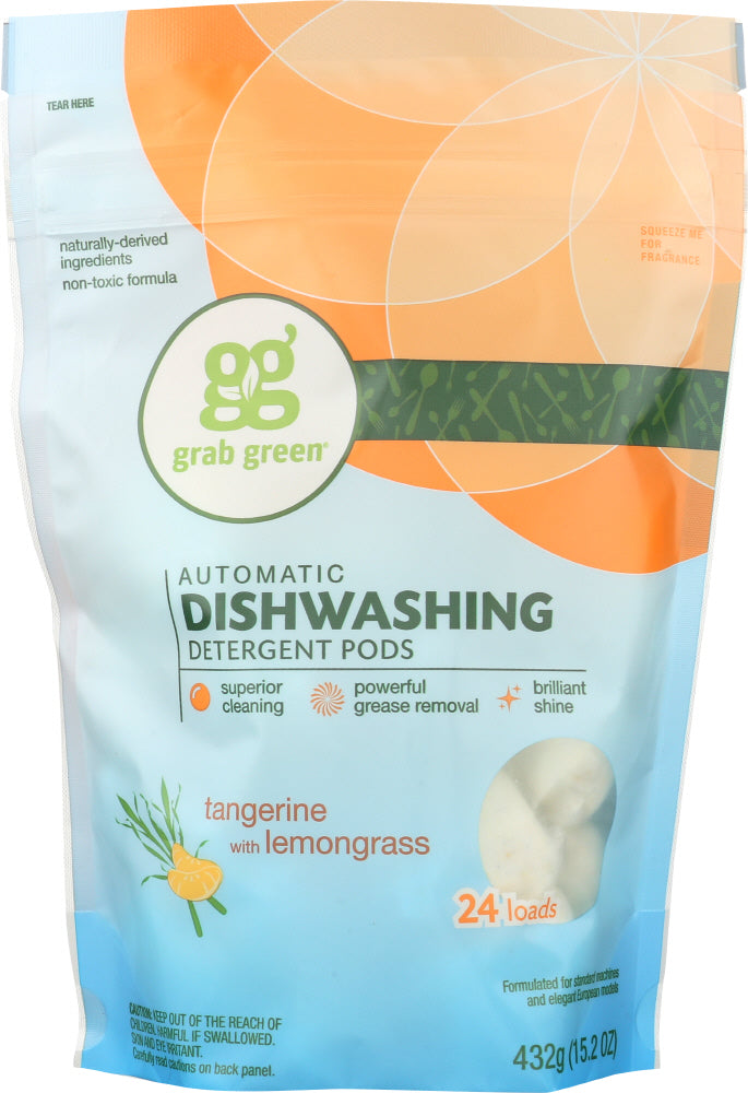 GRAB GREEN: Automatic Dishwashing Detergent Tangerine with Lemongrass, 15.2 oz - Vending Business Solutions