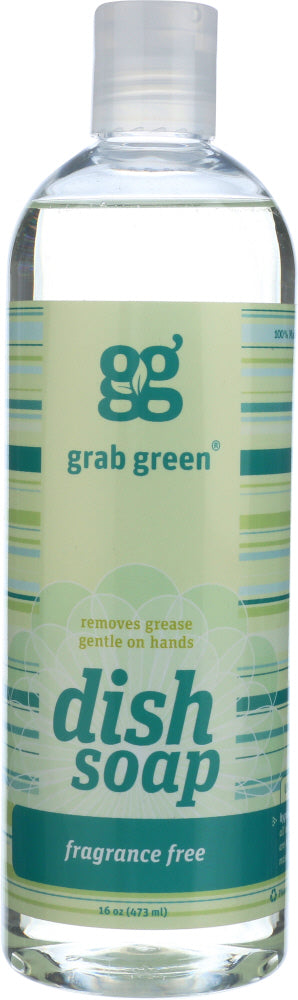 GRAB GREEN: Natural Liquid Dish Soap Fragrance Free, 16 Oz - Vending Business Solutions