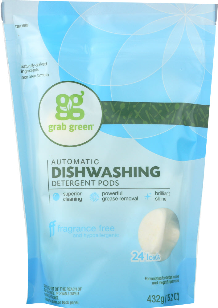 GRAB GREEN: Automatic Dishwashing Detergent Fragrance Free, 15.2 oz - Vending Business Solutions