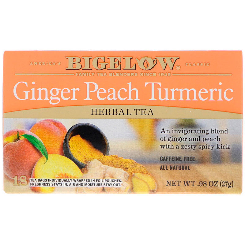 BIGELOW: Ginger Peach Turmeric Herbal Tea, 0.98 oz - Vending Business Solutions