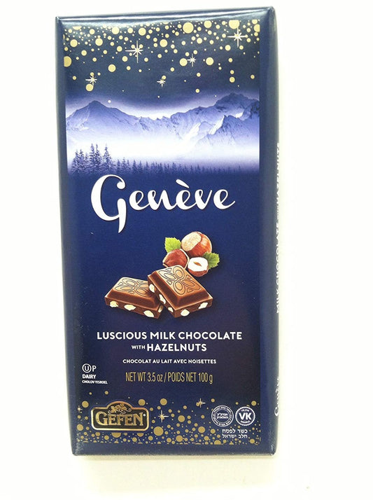 GEFEN: Geneve Milk Chocolate Bar With Hazelnuts, 3.5 oz - Vending Business Solutions
