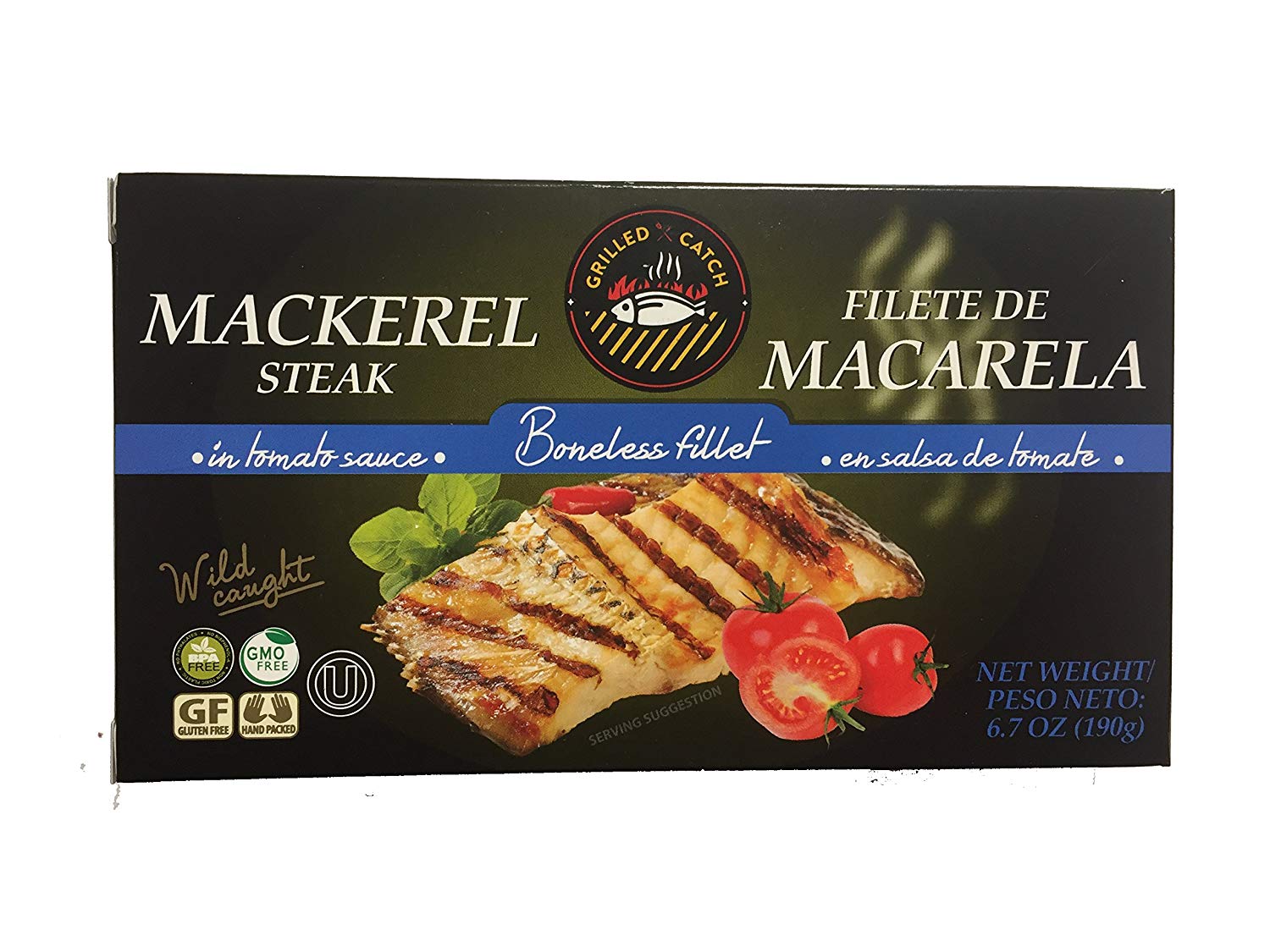GRILLED CATCH: Mackerel Steak in Tomato Sauce, 6.7 oz - Vending Business Solutions