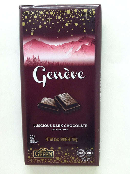 GEFEN: Geneve Luscious Dark Chocolate Bar, 3.5 oz - Vending Business Solutions