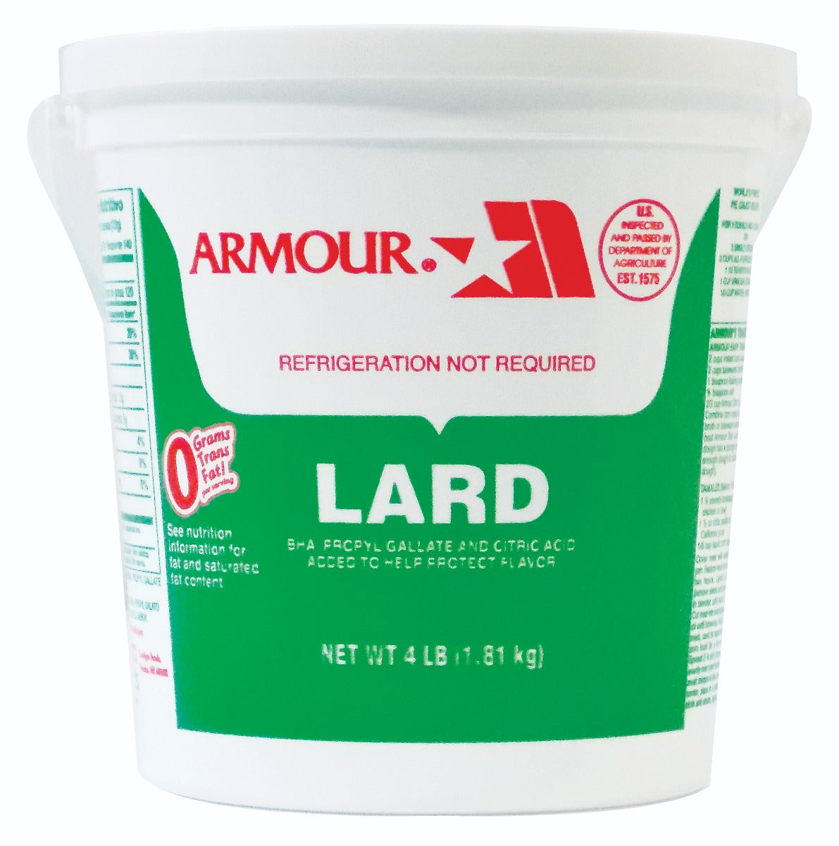 ARMOUR: Lard in Pail, 4 lb - Vending Business Solutions