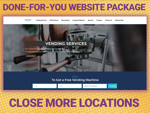 Vending Machine Business Custom Website Creation +  Website Hosting + Free Domain + Free Logo! - Vending Business Solutions