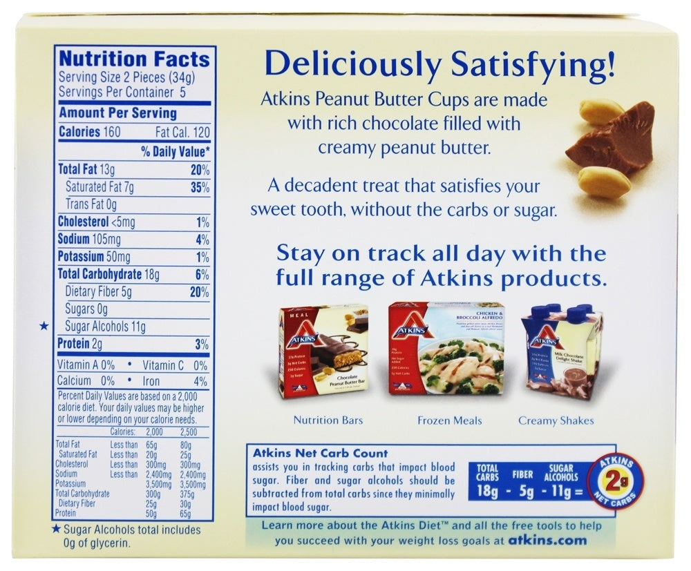 ATKINS: Endulge Treat Peanut Butter Cup (5x1.2oz packs), 6 oz - Vending Business Solutions