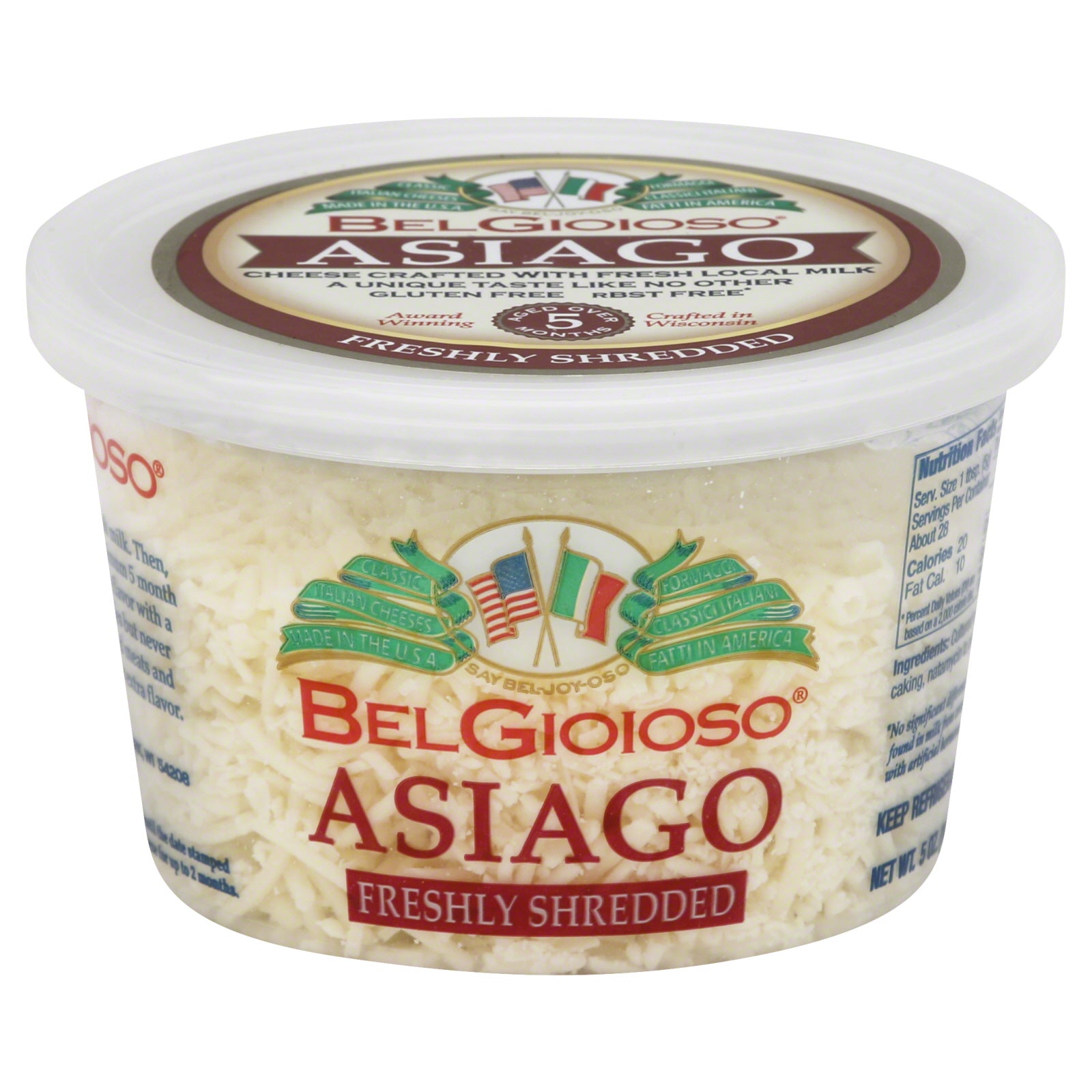 BELGIOIOSO: Shredded Asiago Cheese, 5 oz - Vending Business Solutions