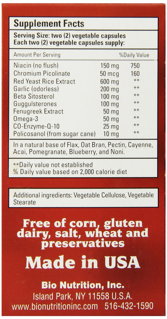 BIO NUTRITION: Cholesterol Wellness, 60 vegetarian capsules - Vending Business Solutions