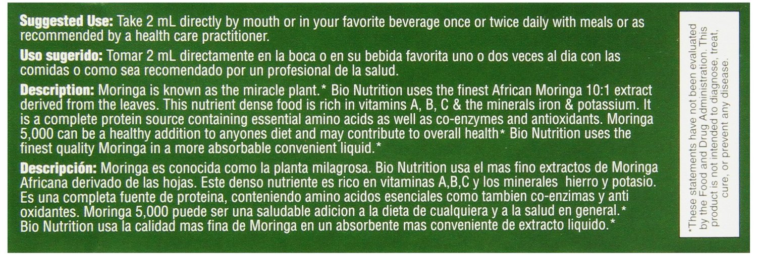 BIO NUTRITION: Moringa 5000 Super Food Liquid, 4 oz - Vending Business Solutions