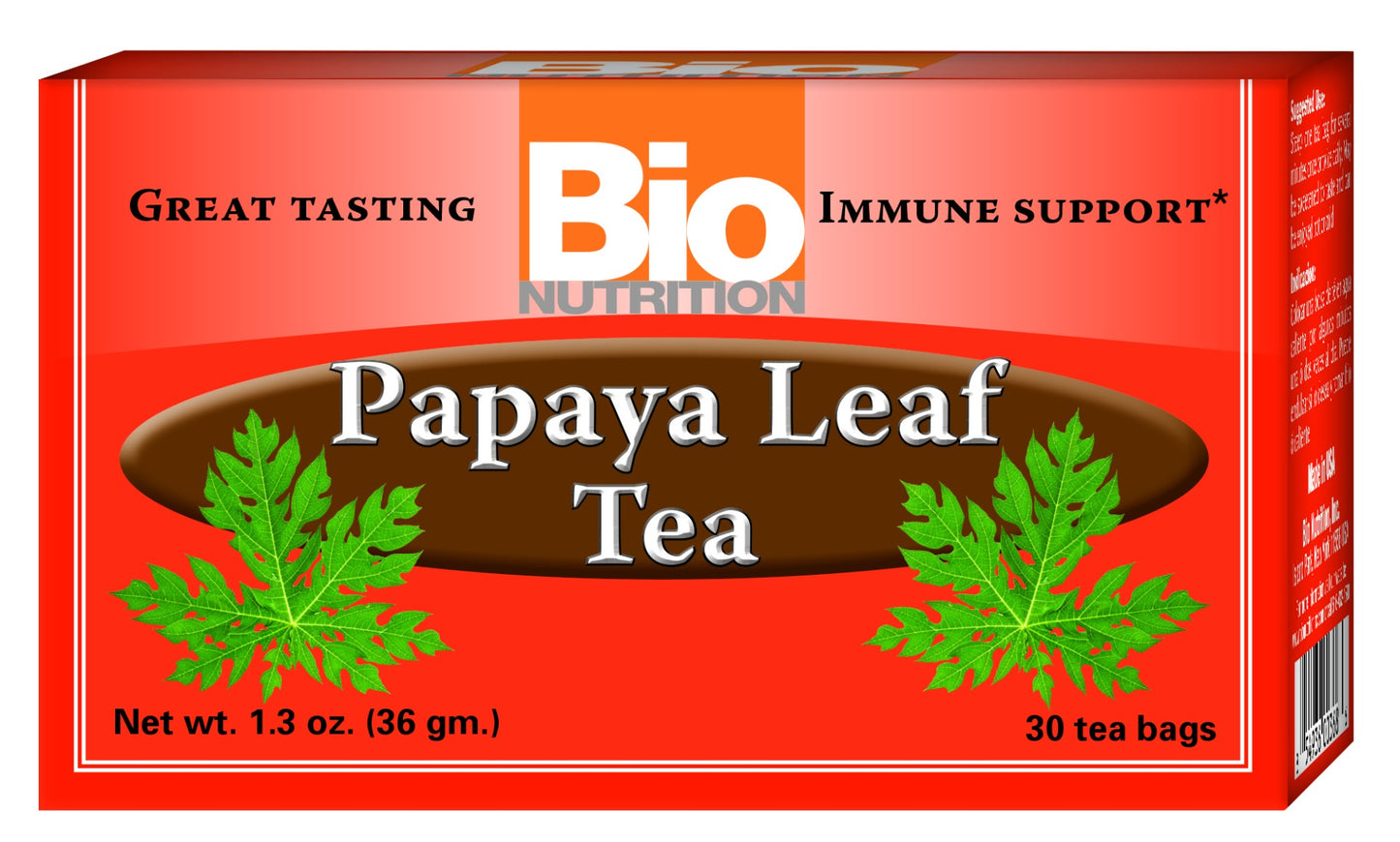 BIO NUTRITION: Papaya Leaf Tea, 30 bg - Vending Business Solutions