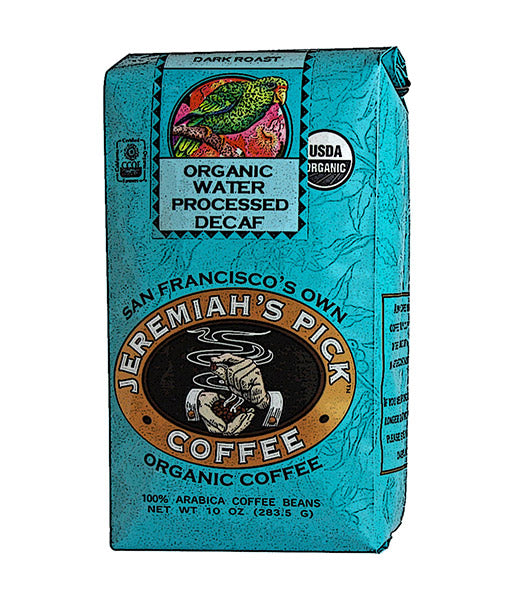 JEREMIAHS PICK COFFEE: Coffee Whole Bean Decaffeinated Water Process Organic, 10 oz - Vending Business Solutions