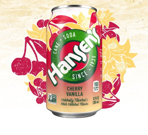 HANSEN: Cane Soda Cherry Vanilla 6-12oz, 72 oz - Vending Business Solutions