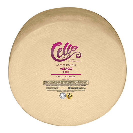 CELLO: Riserva Hand Crafted Asiago Cheese Wheel, 20 lb - Vending Business Solutions