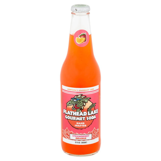 FLATHEAD LAKE GOURMET SODA: Soda Strawberry Orange, 12 fo - Vending Business Solutions