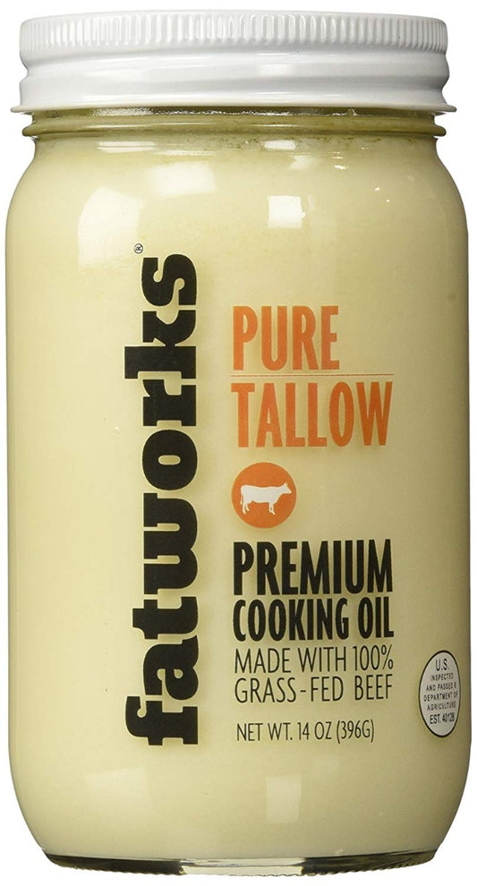 FATWORKS: Grass Fed Beef Tallow Premium Cooking Oil, 14 oz - Vending Business Solutions