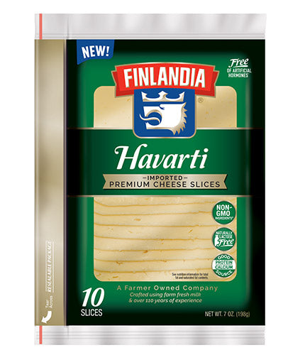 FINLANDIA CHEESE: Havarti Cheese Premium Slices, 7 oz - Vending Business Solutions