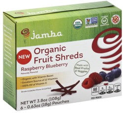 JAMBA: Organic Fruit Shreds Raspberry Blueberry, 3.8 oz - Vending Business Solutions