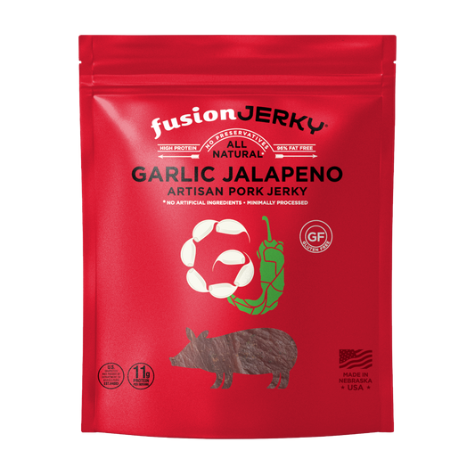 FUSION JERKY: Garlic Jalapeno Pork Jerky, 2.75 oz - Vending Business Solutions