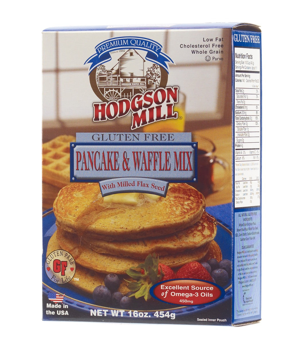 HODGSON MILL: Gluten Free Pancake & Waffle Mix with Flax Seed, 16 oz - Vending Business Solutions