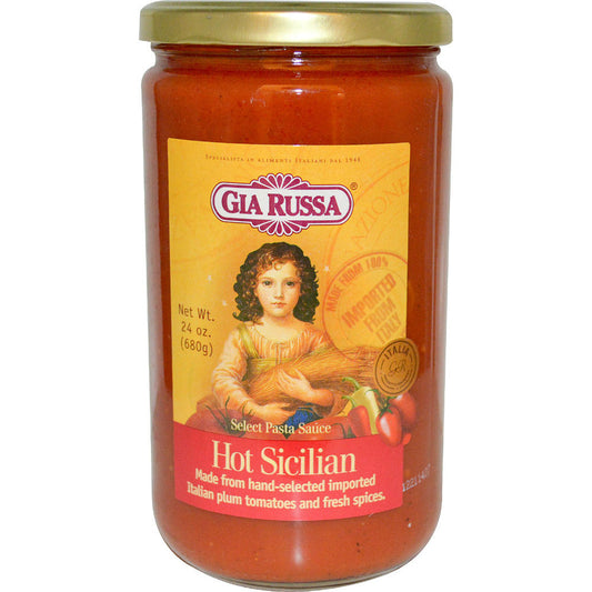 GIA RUSSA: Hot Sicilian Pasta Sauce, 24 oz - Vending Business Solutions