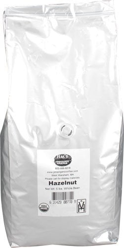 JIMS ORGANIC COFFEE: Organic Hazelnut Coffee, 5 lb - Vending Business Solutions