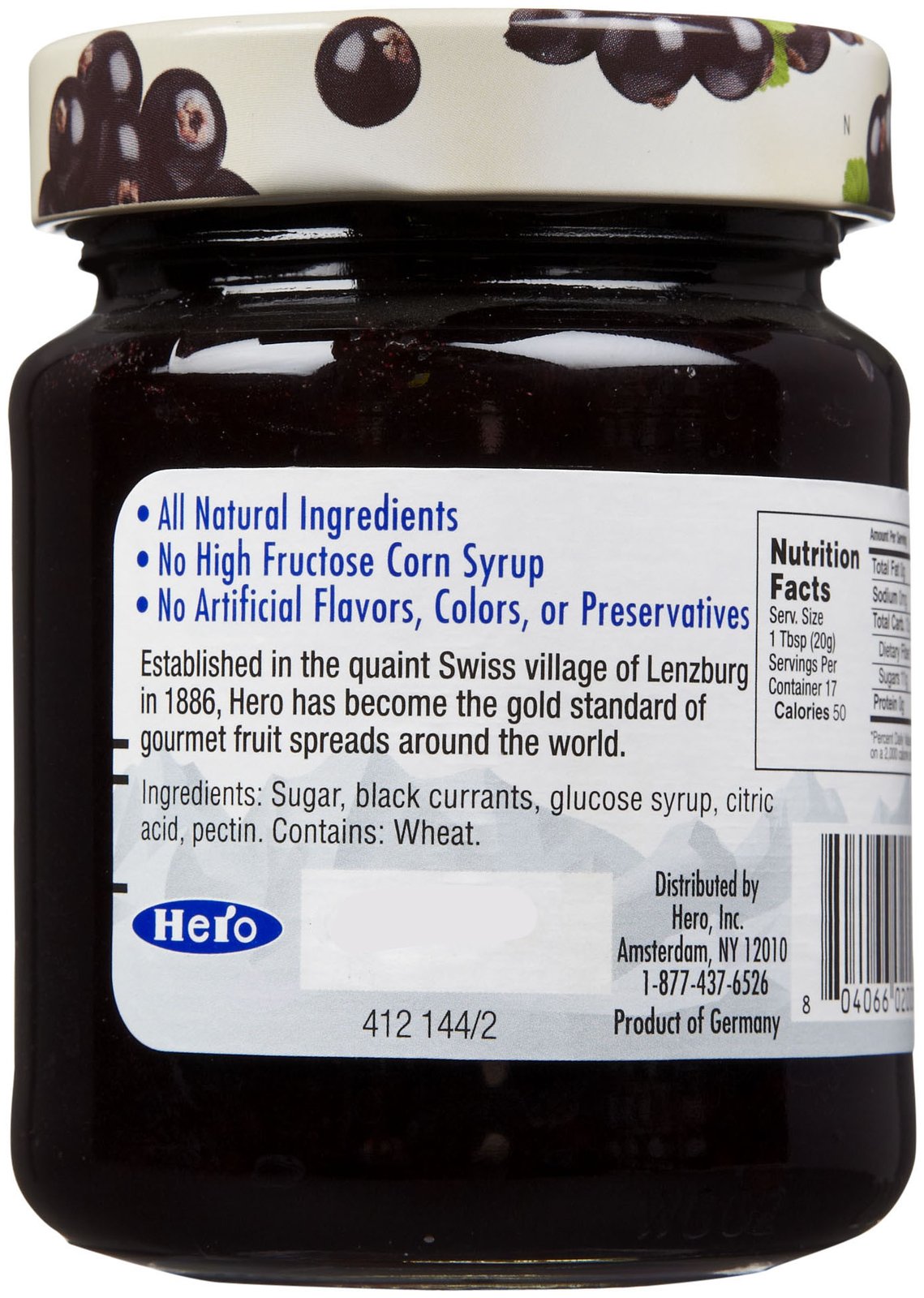 HERO: Premium Fruit Spread Black Currant, 12 oz - Vending Business Solutions