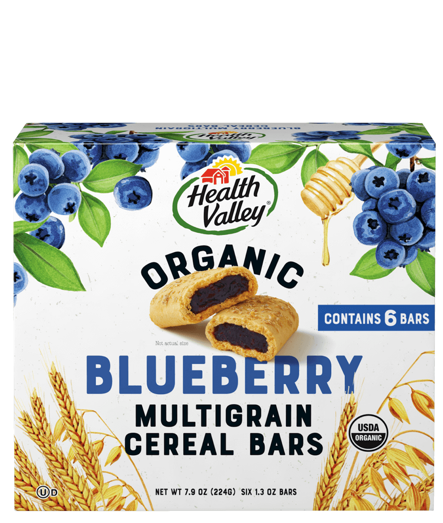 HEALTH VALLEY: Organic Multigrain Cereal Bars Blueberry, 7.9 oz - Vending Business Solutions
