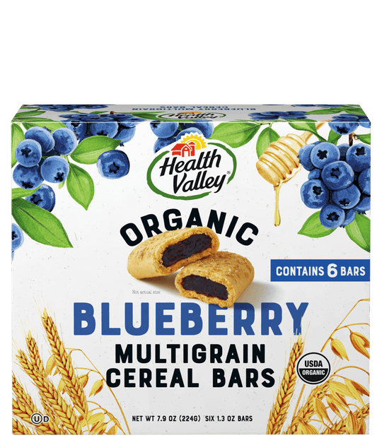 HEALTH VALLEY: Organic Multigrain Cereal Bars Blueberry, 7.9 oz - Vending Business Solutions