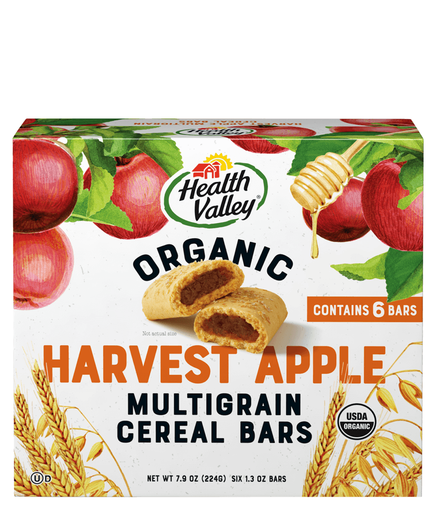 HEALTH VALLEY: Organic Multigrain Cereal Bars Harvest Apple, 7.9 oz - Vending Business Solutions