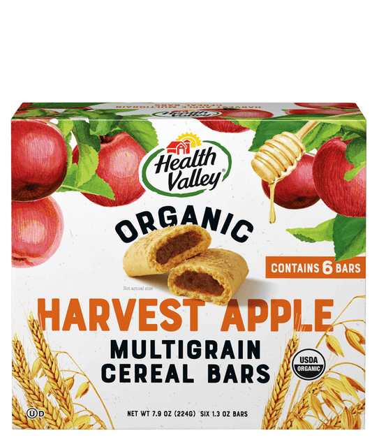 HEALTH VALLEY: Organic Multigrain Cereal Bars Harvest Apple, 7.9 oz - Vending Business Solutions