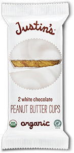 JUSTINS: Chocolate White Peanut Butter Cups, 4.7 oz - Vending Business Solutions