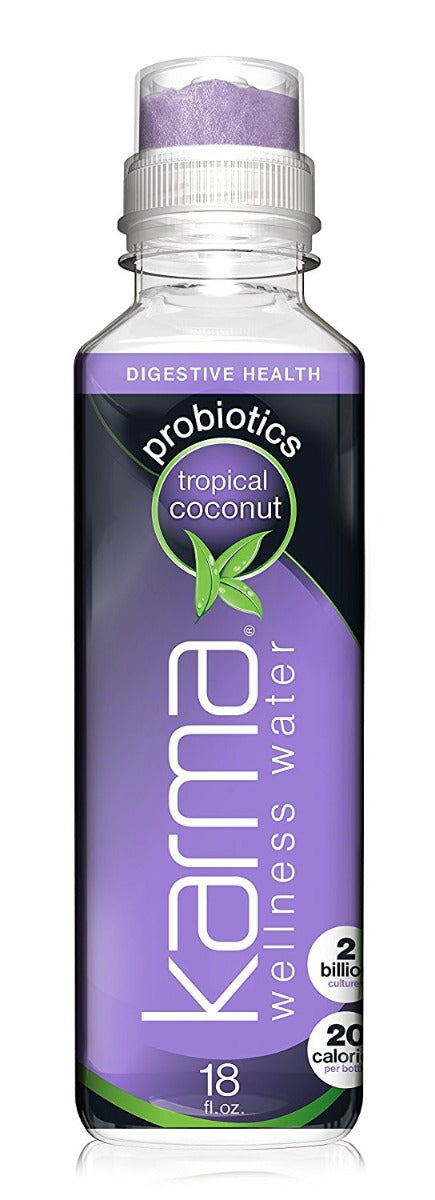 KARMA WELLNESS WATER: Probiotics Drink Tropical Coconut, 18 oz - Vending Business Solutions