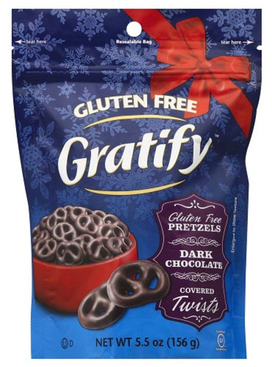 GRATIFY: Dark Chocolate Covered Twists Pretzel, 5.50 oz - Vending Business Solutions